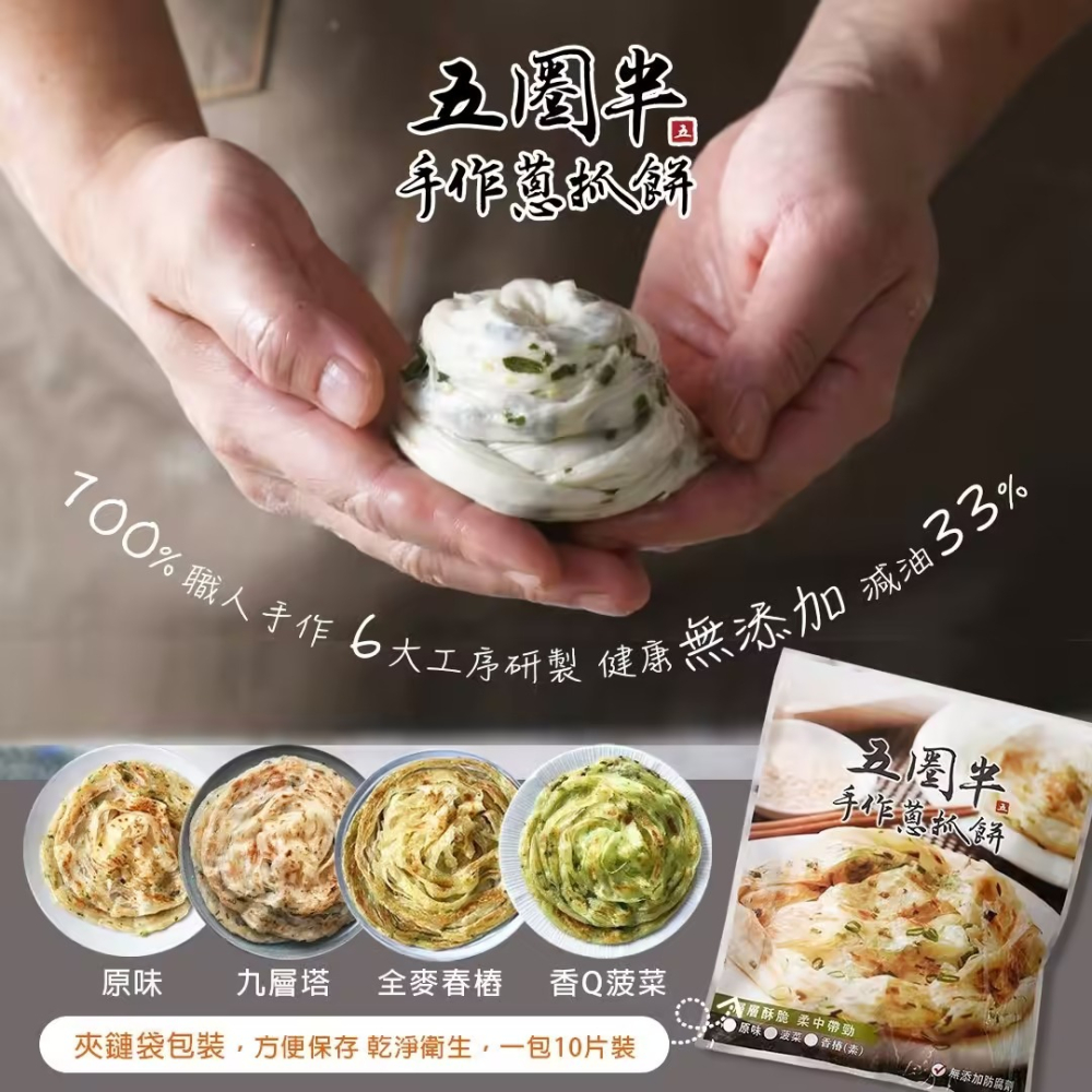 團購熱銷推薦【五圈半】九州濃道拉麵のうどう (4入/盒) //職人手作蔥抓餅 (10入/包)-細節圖7