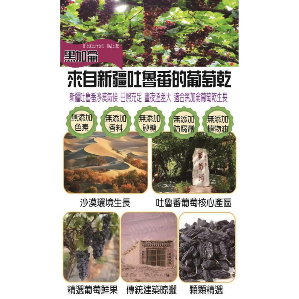 花語團購批發 新疆吐魯番【無籽帶梗黑加侖葡萄乾300g】無添加 無油 無糖 滿五送一 全素食 果實香甜濃郁 天然美味-細節圖7