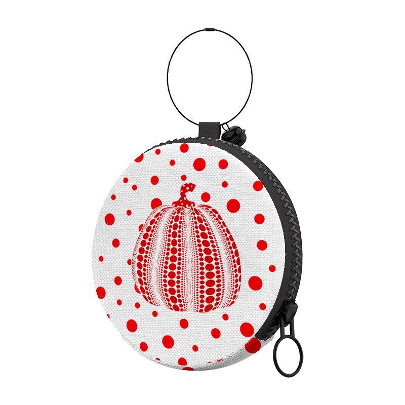 ［H.C］日式布藝草間彌生波點南瓜鈴鐺掛件拉鍊小包耳機收納包【DA053114】-細節圖15