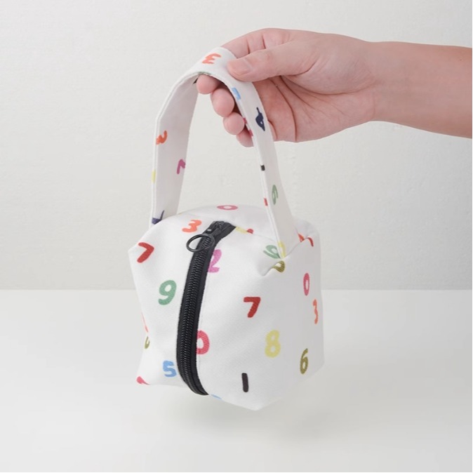 ［H.C］sou數字印花立體防水小方包零錢包 口紅收納包耳機收納包【DA072121】-細節圖4