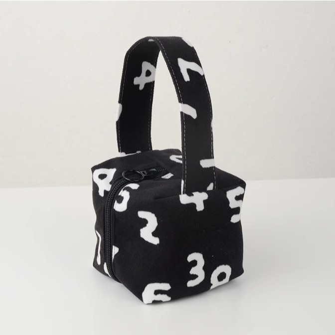 ［H.C］sou數字印花立體防水小方包零錢包 口紅收納包耳機收納包【DA072121】-細節圖5