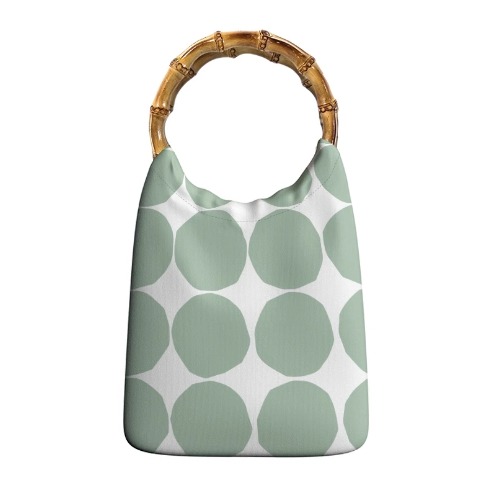 ［H.C］芬蘭圓點波點印花手提木環手提包文青小包 16色【DA081451】-細節圖3