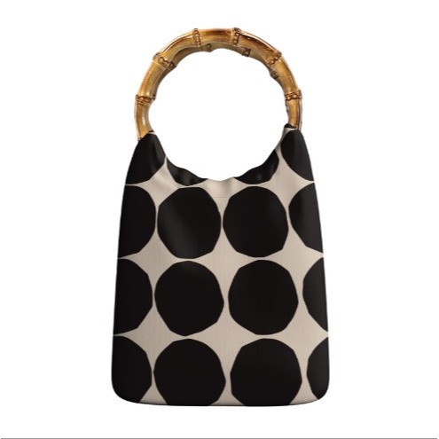 ［H.C］芬蘭圓點波點印花手提木環手提包文青小包 16色【DA081451】-細節圖4