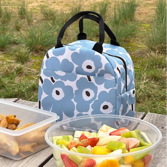 ［H.C］北歐芬蘭花保溫袋野餐盒便當代保溫餐袋手提包【DM011687】-細節圖8