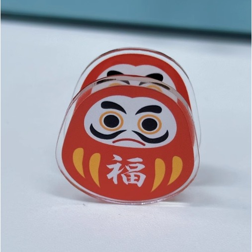 ［H.C］兩色一組 日本達摩雙面不倒翁壓克力夾子手帳文具可愛書夾【DM011701】-細節圖2