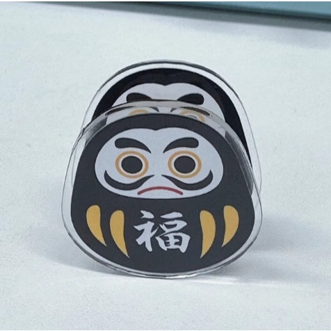 ［H.C］兩色一組 日本達摩雙面不倒翁壓克力夾子手帳文具可愛書夾【DM011701】-細節圖3