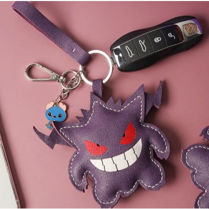 ［H.C］耿鬼寶可夢寶可夢掛皮革飾鑰匙圈手工DIY材料包精靈球 隨機贈小配件【PK128404】-規格圖10