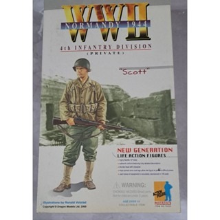 模型 1/6比例二戰諾曼第1944年第4步兵師「史考特」（Scott）可動人偶-規格圖9