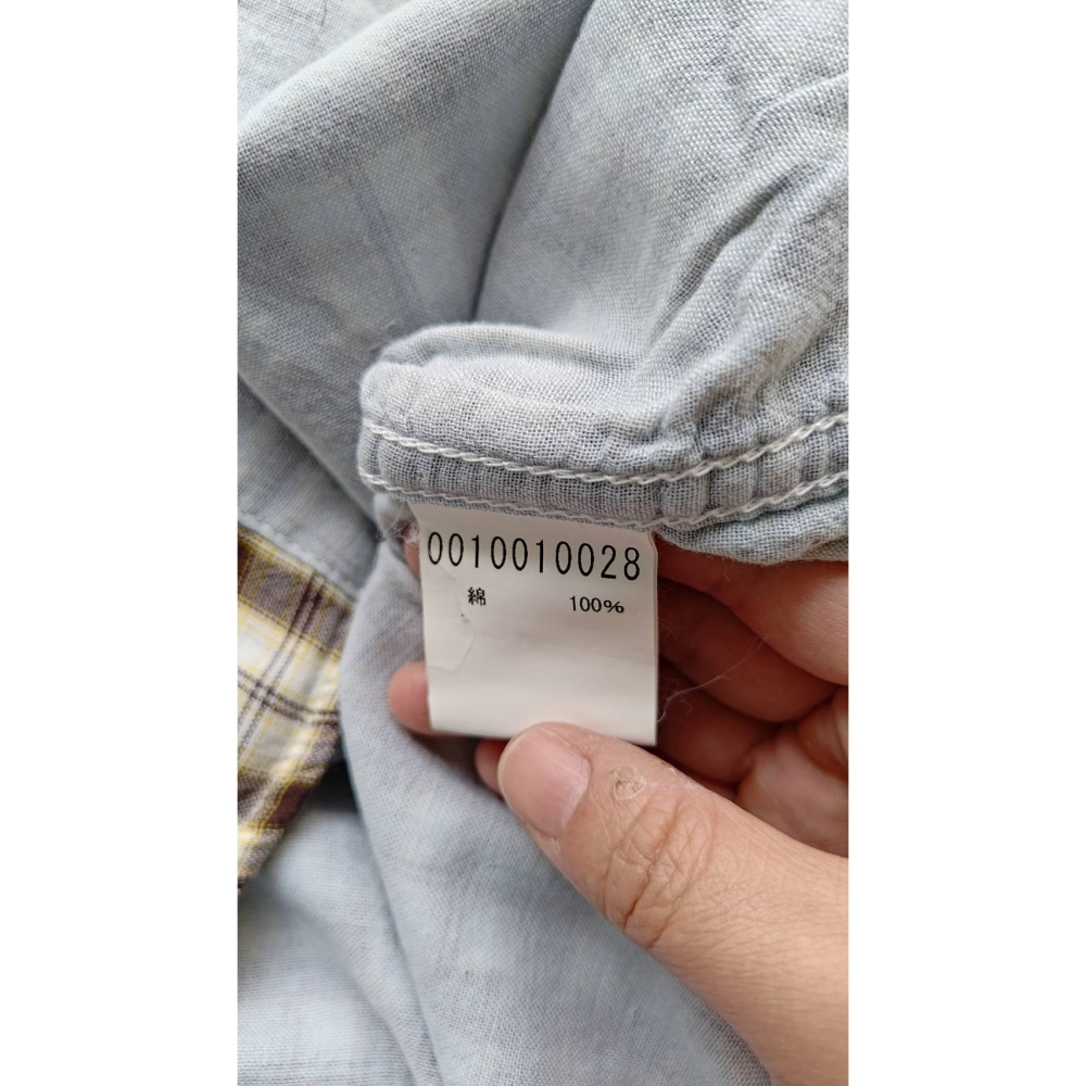 【二手良品中古衣】145號ABAHOUSE日系品牌咖啡格紋雙層紗材質長袖休閒襯衫-細節圖9