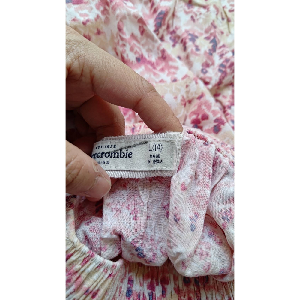 【二手良品中古衣】98號abercrombie kids粉色鬆緊半身裙女童L號14碼130cm-細節圖3