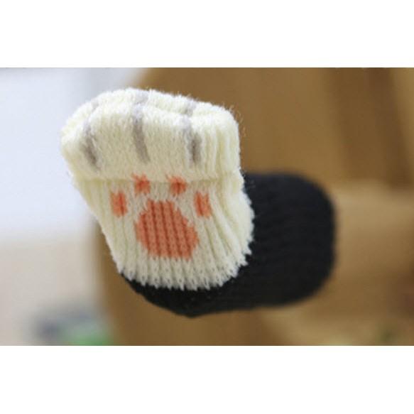 (台灣現貨) 針織椅腳套(4入) 貓腳椅套 蝴蝶結椅套 針織椅腳套 貓腳椅套 椅腳墊 防震 靜音-細節圖3