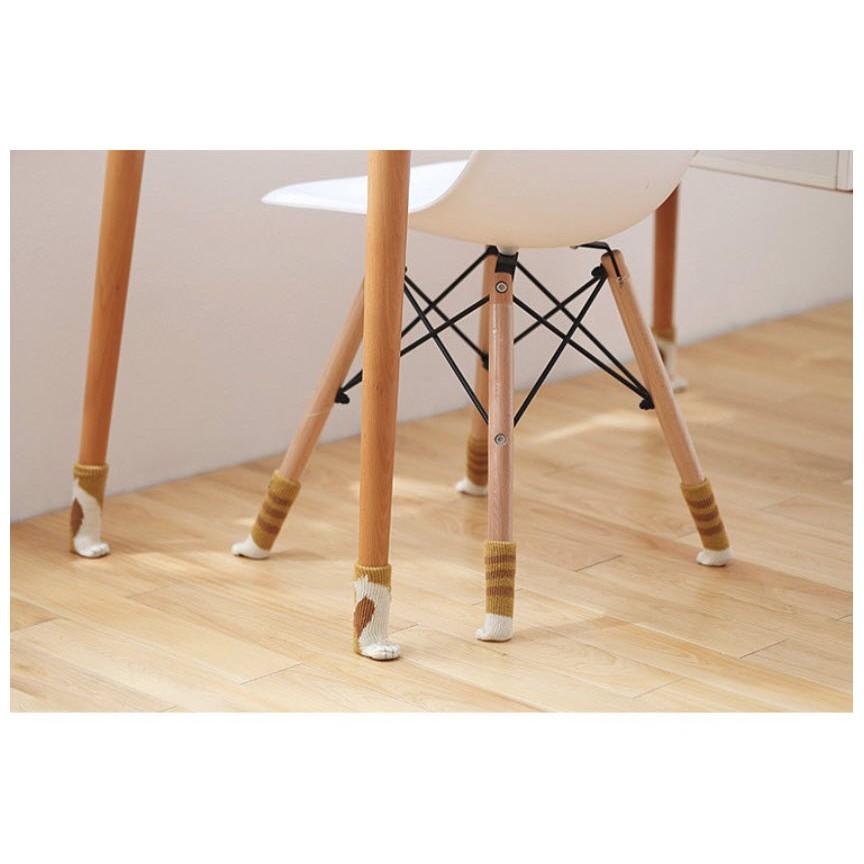 (台灣現貨) 針織椅腳套(4入) 貓腳椅套 蝴蝶結椅套 針織椅腳套 貓腳椅套 椅腳墊 防震 靜音-細節圖5