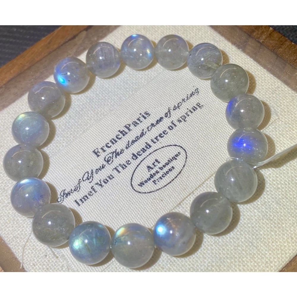 灰月光 粗獷野性美 高能量拉長石 稀有 黑體 顆顆帶光 實品更美手機拍不出 藍光彩光 收一件少一件 療癒精品-細節圖2