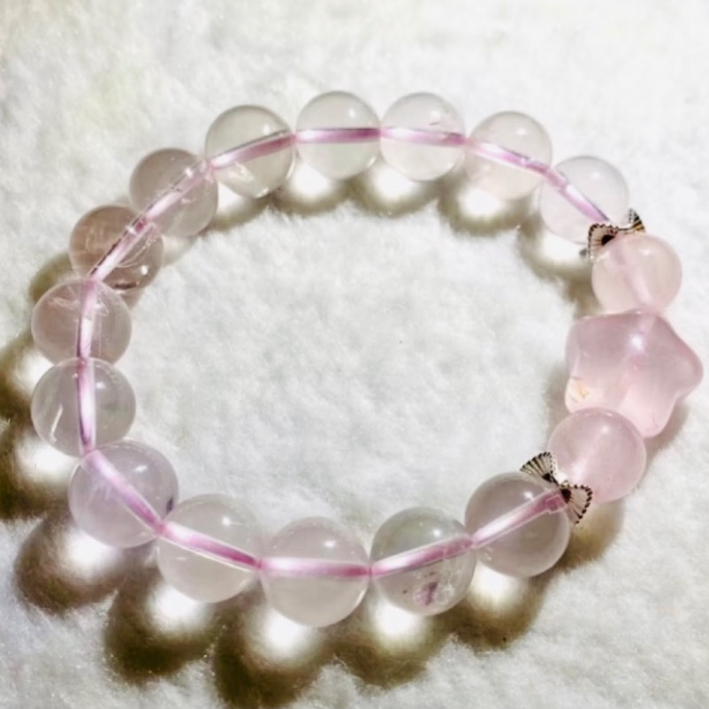 ￼粉水晶 馬粉 透體星光 精品 莫粉 好人緣結好緣手環-細節圖4
