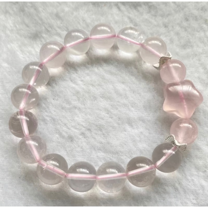 ￼粉水晶 馬粉 透體星光 精品 莫粉 好人緣結好緣手環-規格圖7