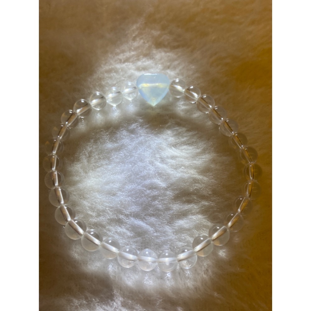雙A淨題白水晶 高品海藍寶愛心 淨心手環-規格圖6
