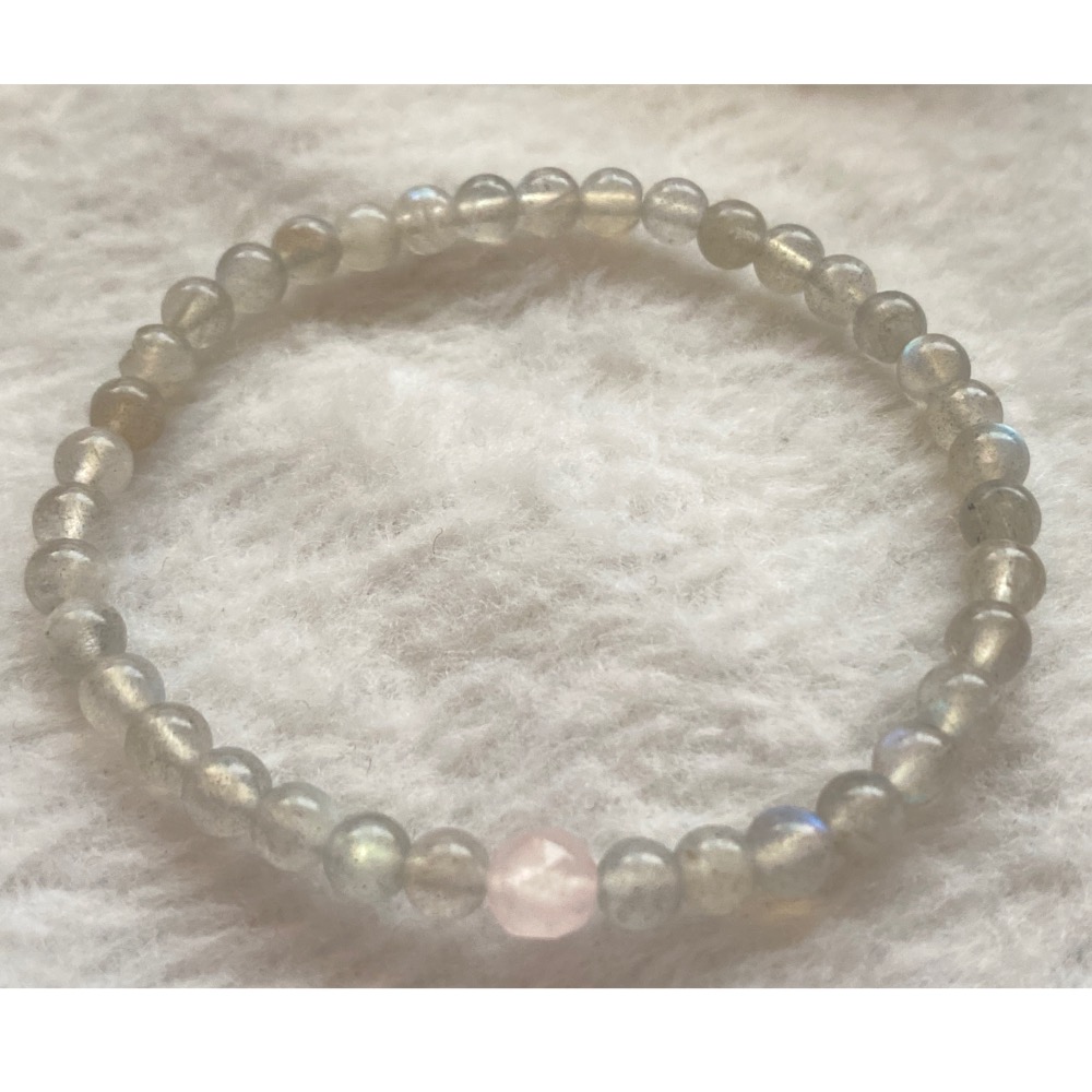 灰月光 鑽切粉晶 舒壓平靜好眠手飾-規格圖8