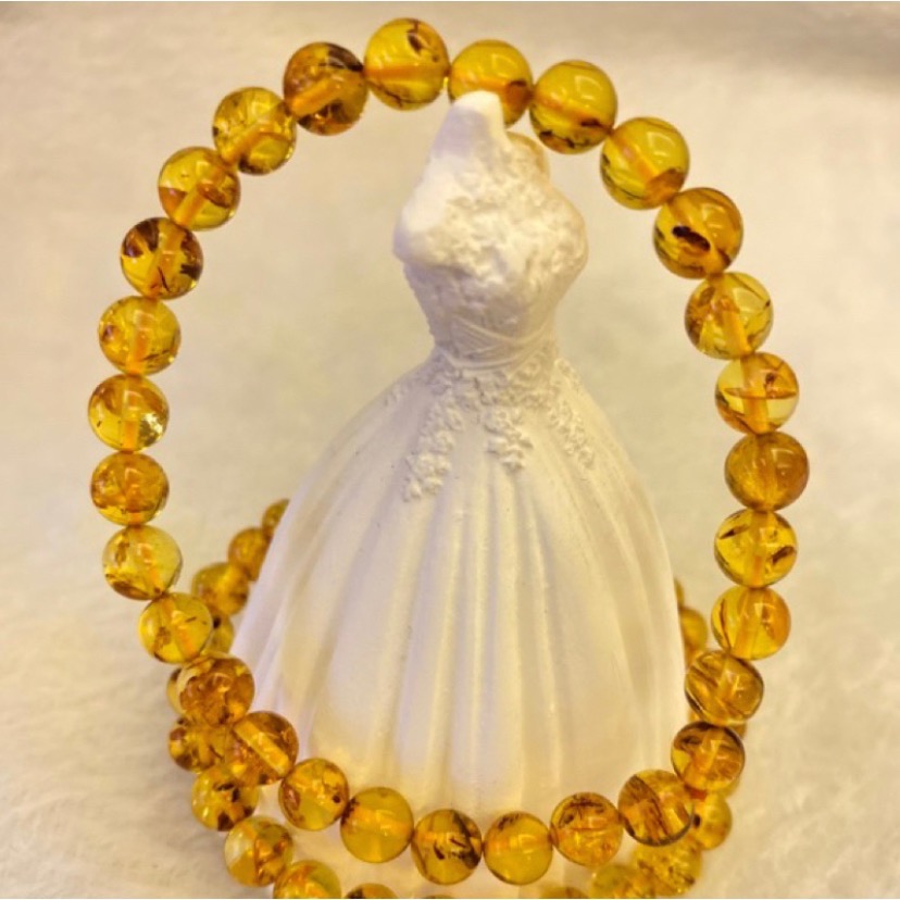 圓珠花珀 6+ 16.5cm