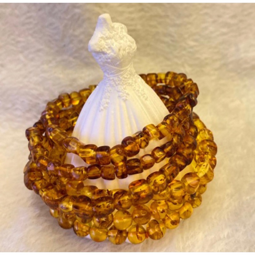 方塊花珀 6+ 17cm焦糖色