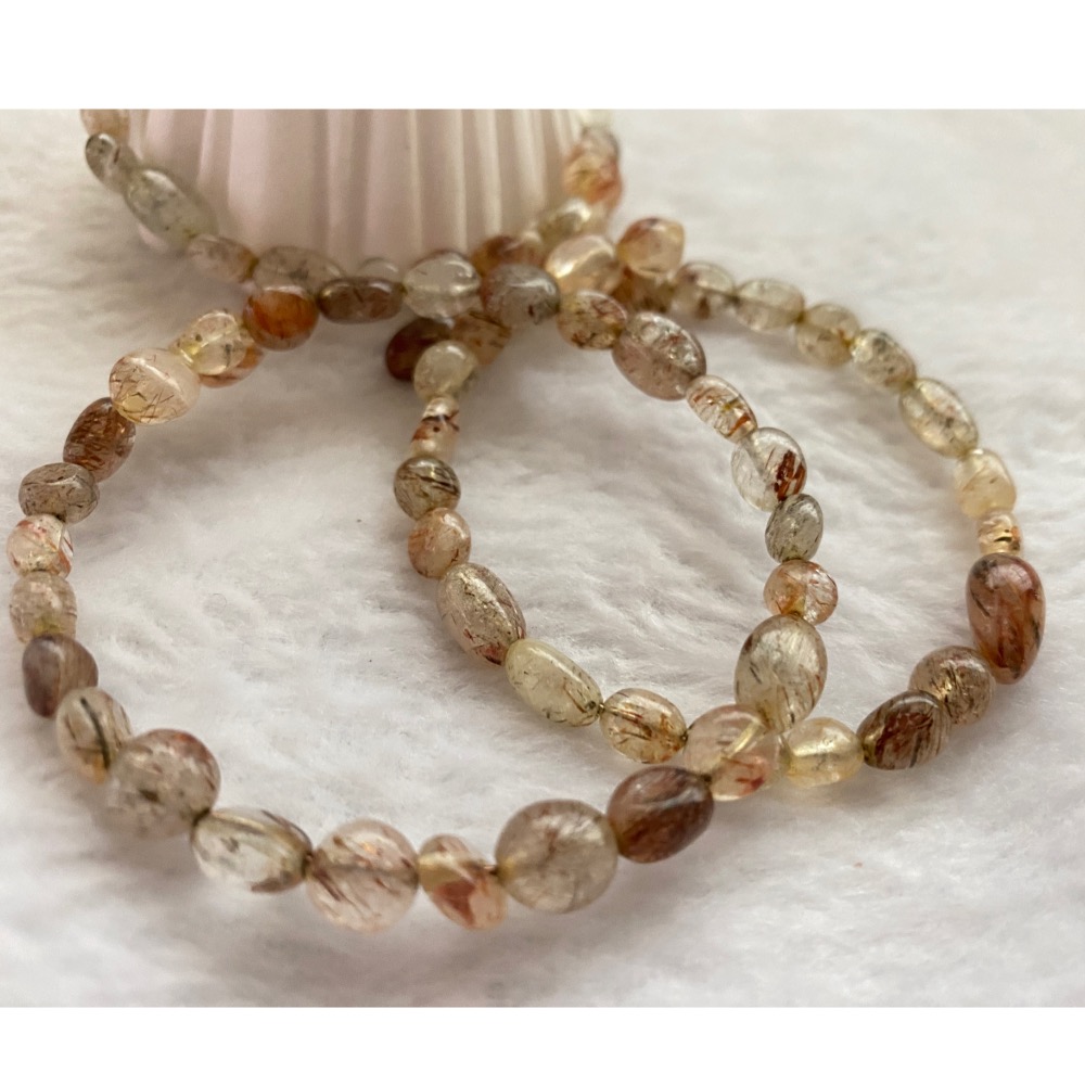 黑金超 隨型開口手環 天然綠髮晶 水晶-細節圖2