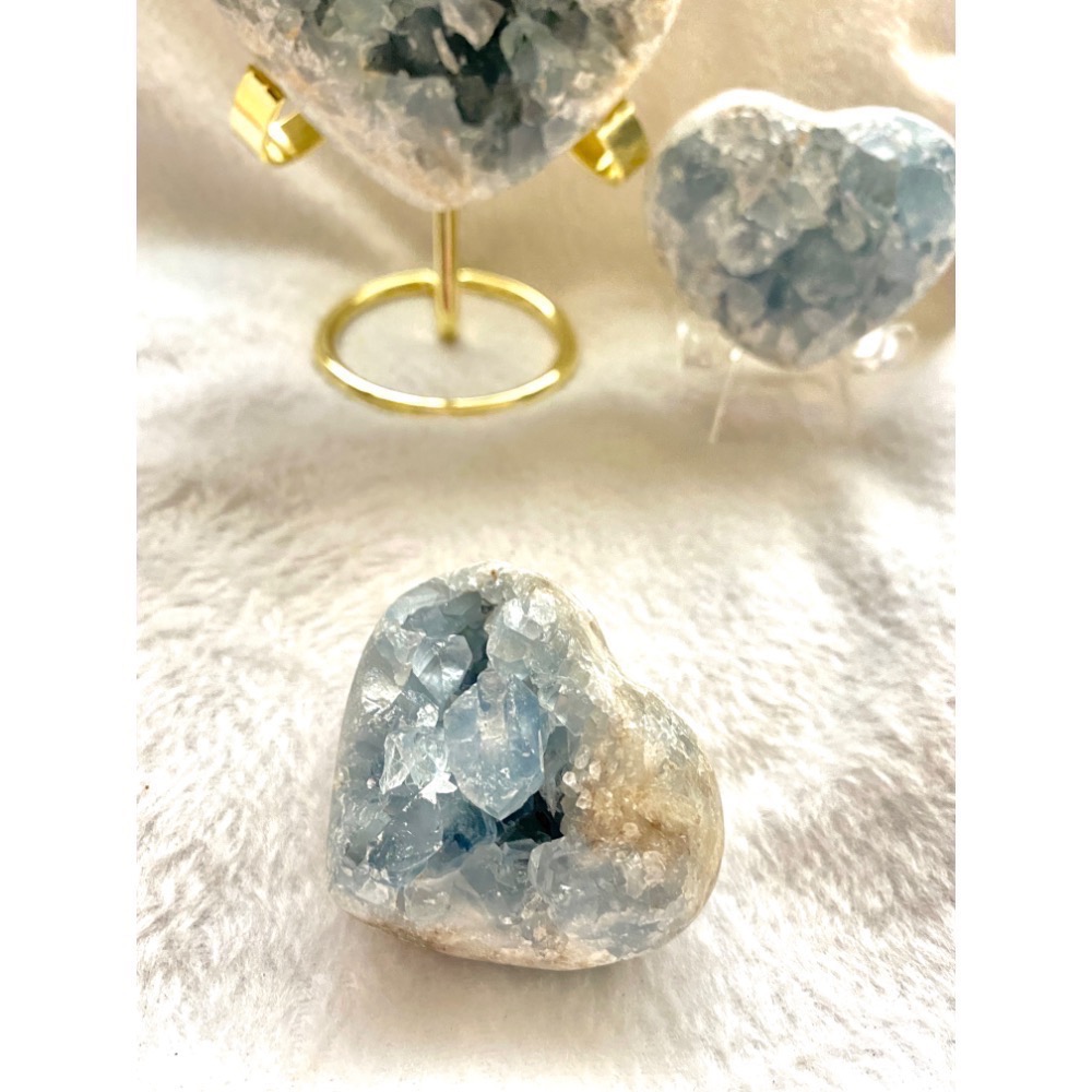 天青石 水晶 原礦 晶洞 愛心 悸動的瞬間-細節圖4