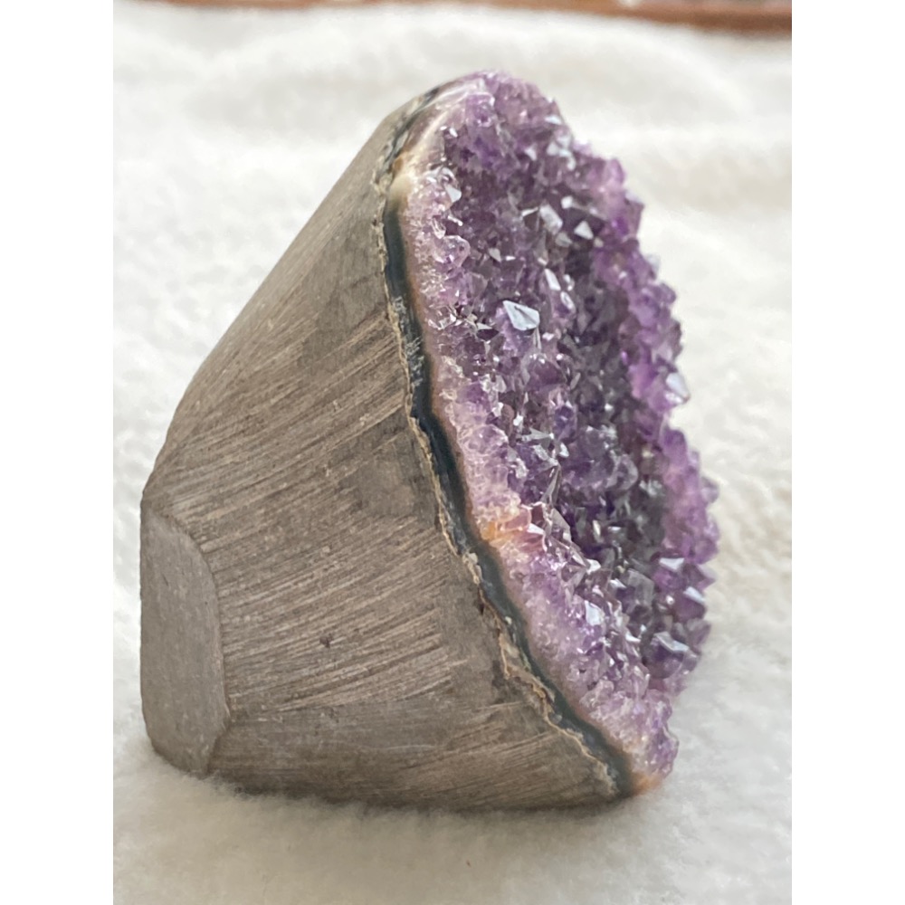 異象晶鎮 辦公室桌擺納福水晶 黑紫綠幽靈金色瑪瑙邊 左後有私房財庫-細節圖2