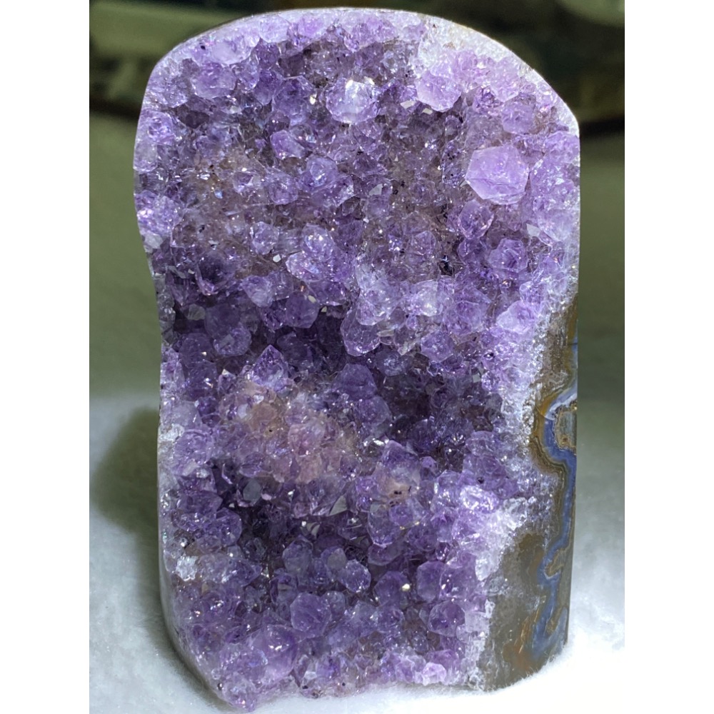 異象晶鎮 辦公室桌擺小物 步步高升帶碧璽共生礦 橘藍千層瑪瑙邊-細節圖11