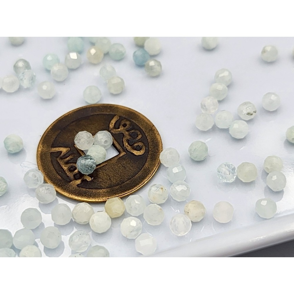 💗媛綺工作坊💗 摩根石鑽切珠/10顆 直孔珠 3.5咪 台灣出貨 散珠 水晶 礦石 純天然水晶-細節圖3