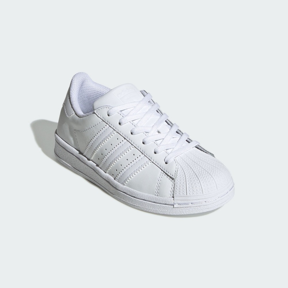 中童 adidas Originals Superstar C 三葉草 休閒鞋 全白 貝殼頭 - EF5395-細節圖2