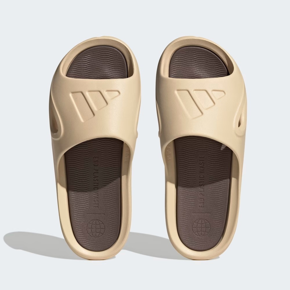 男女款 adidas Adicane Slide 運動休閒 夏日海灘泳池 舒適耐穿 沙色 - HP9415-細節圖4