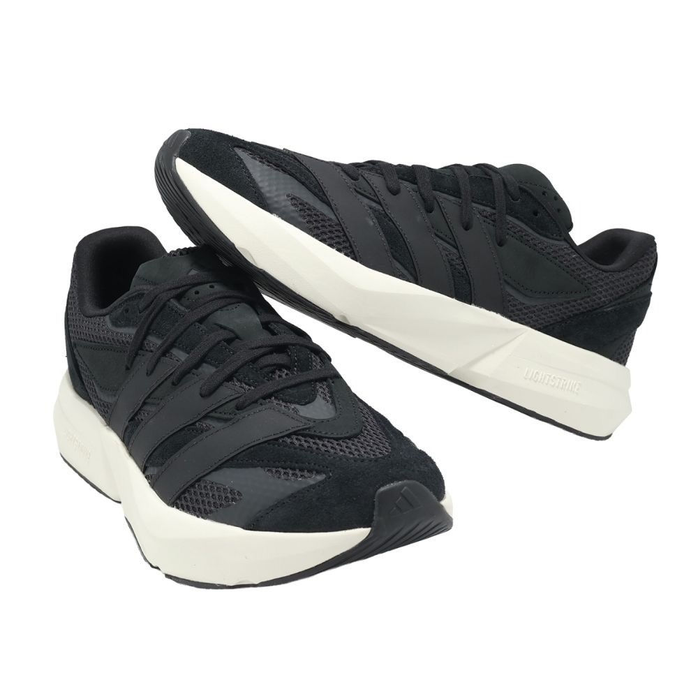 男款 adidas LIGHTBLAZE 跑鞋 慢跑鞋 運動鞋 黑白 - JQ4407-細節圖2