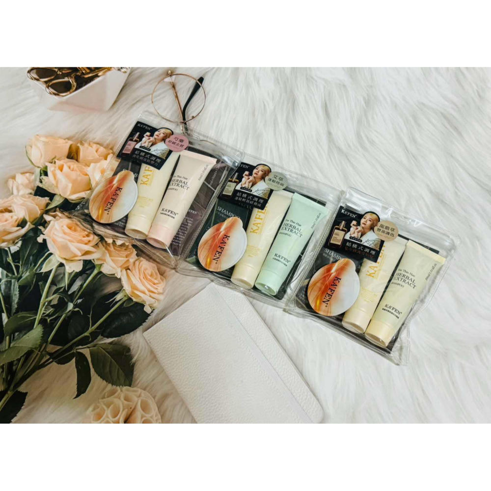 卡氛 KA＇FEN草本系列旅行組 出國 旅遊 露營  艾草蓬鬆控油洗髮精 芍藥舒緩去屑洗髮 精龍膽草豐盈護色洗洗髮精-細節圖5