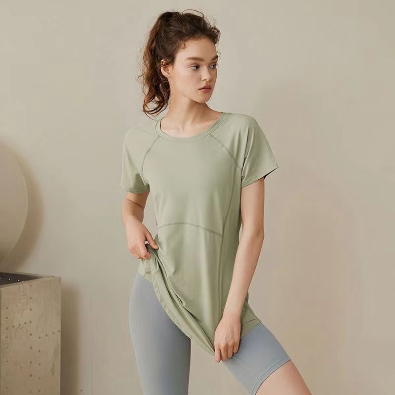 女上衣 中長 遮臀顯瘦 短袖 綿T恤 跑步 運動上衣 健身服 舞蹈衣 夏季瑜珈上衣 慢活瑜珈衣 YogaLife-規格圖4