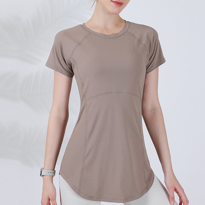 女上衣 中長 遮臀顯瘦 短袖 綿T恤 跑步 運動上衣 健身服 舞蹈衣 夏季瑜珈上衣 慢活瑜珈衣 YogaLife-規格圖4