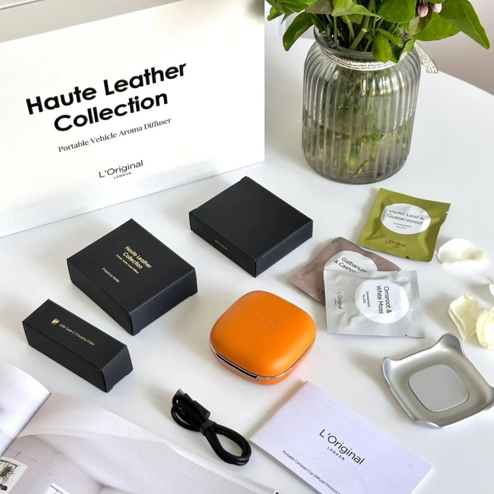 英國L＇Original頂級牛皮車用香氛機禮盒【總代理】｜車用香氛｜香氛｜汽車香水｜車用除臭｜居家擴香｜禮盒｜輕奢禮贈-細節圖10