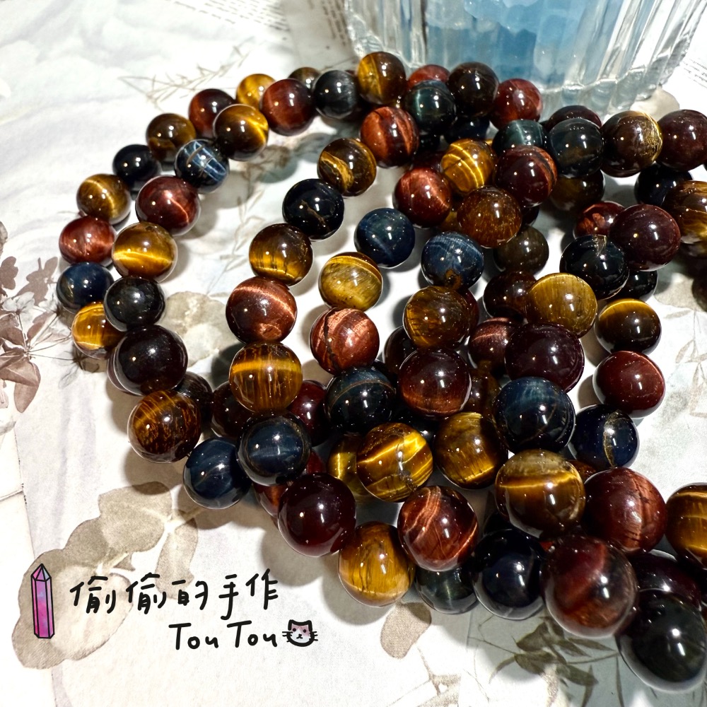 💎偷偷的手作 天然水晶手串 虎眼石 彩虎眼 藍虎眼 黃虎眼 紅虎眼 避邪 勇氣-細節圖4
