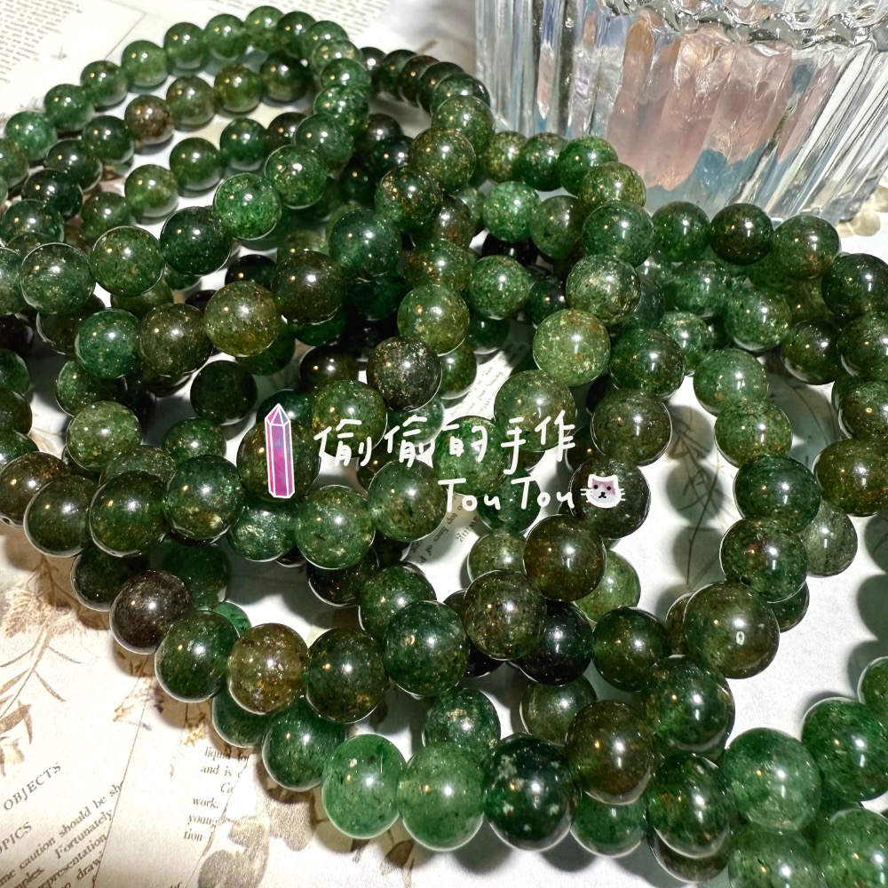 💎偷偷的手作 天然水晶手串 綠草莓 五行🪵 草莓晶 東菱玉 助事業-細節圖2