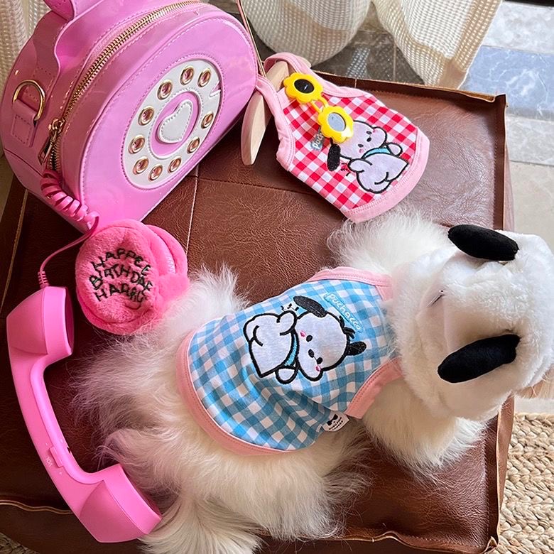 帕恰狗格子寵物衣服-細節圖2