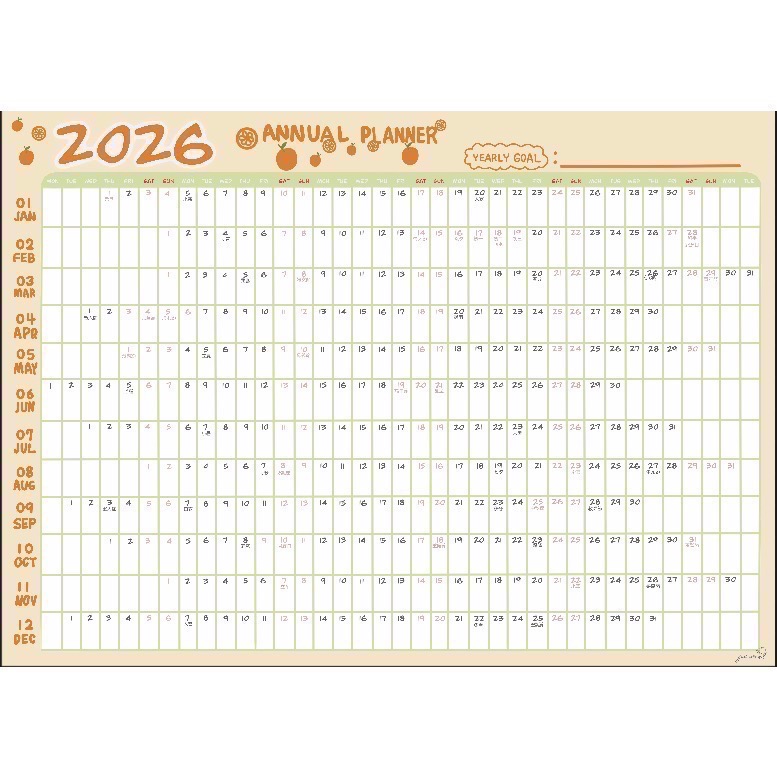 365天 全年計劃表 2026年/115年 年曆-規格圖5