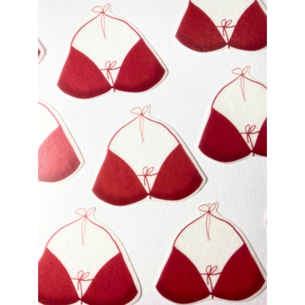 紅色比基尼上衣