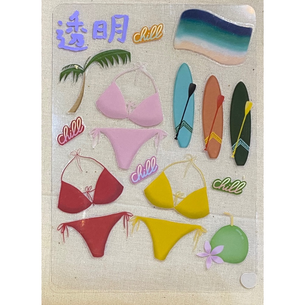 渡假風單張貼紙-透明-細節圖3