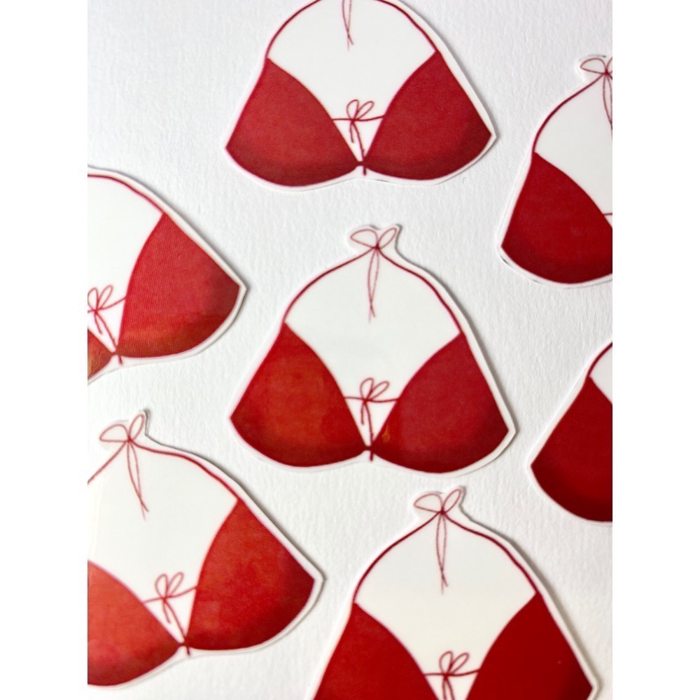 紅色比基尼上衣