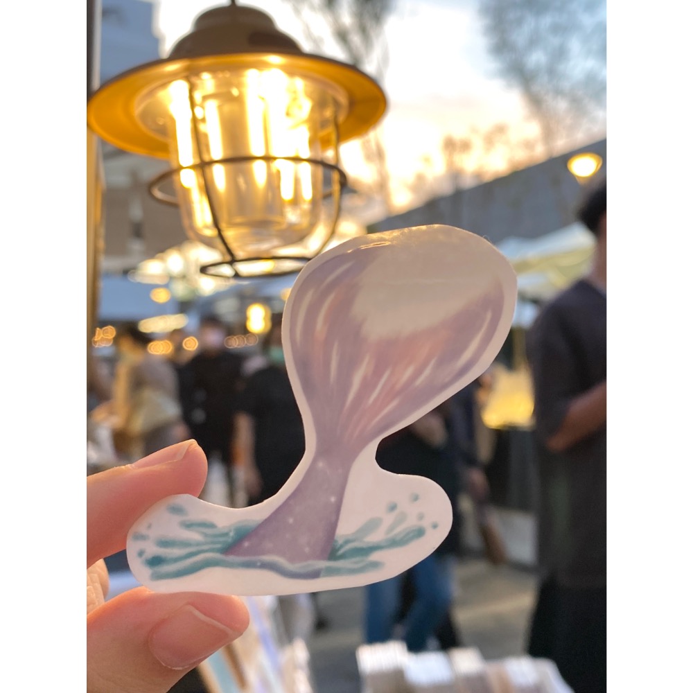 人魚入水 透明防水貼紙-規格圖1