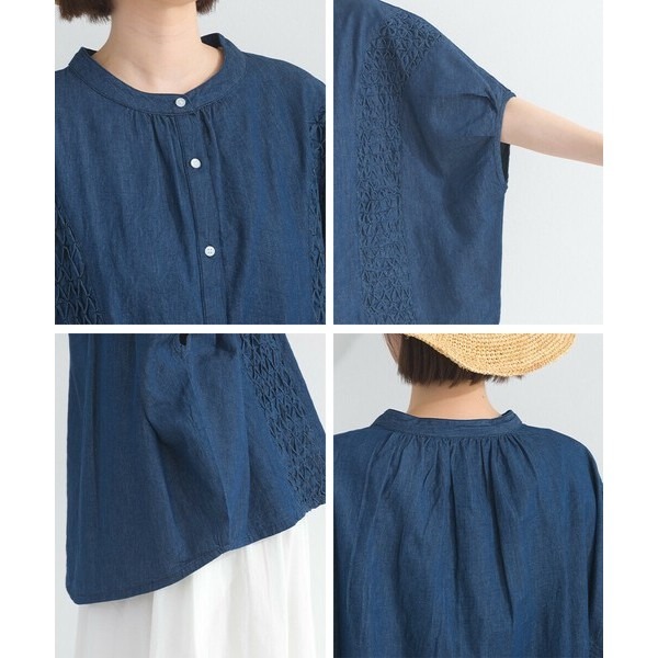 現貨【日本品牌 LUPILIEN】女生衣著 上衣 襯衫 牛仔布料 輕薄柔軟 質感絕佳 耐用度佳 春夏透氣 秋冬內搭-細節圖8