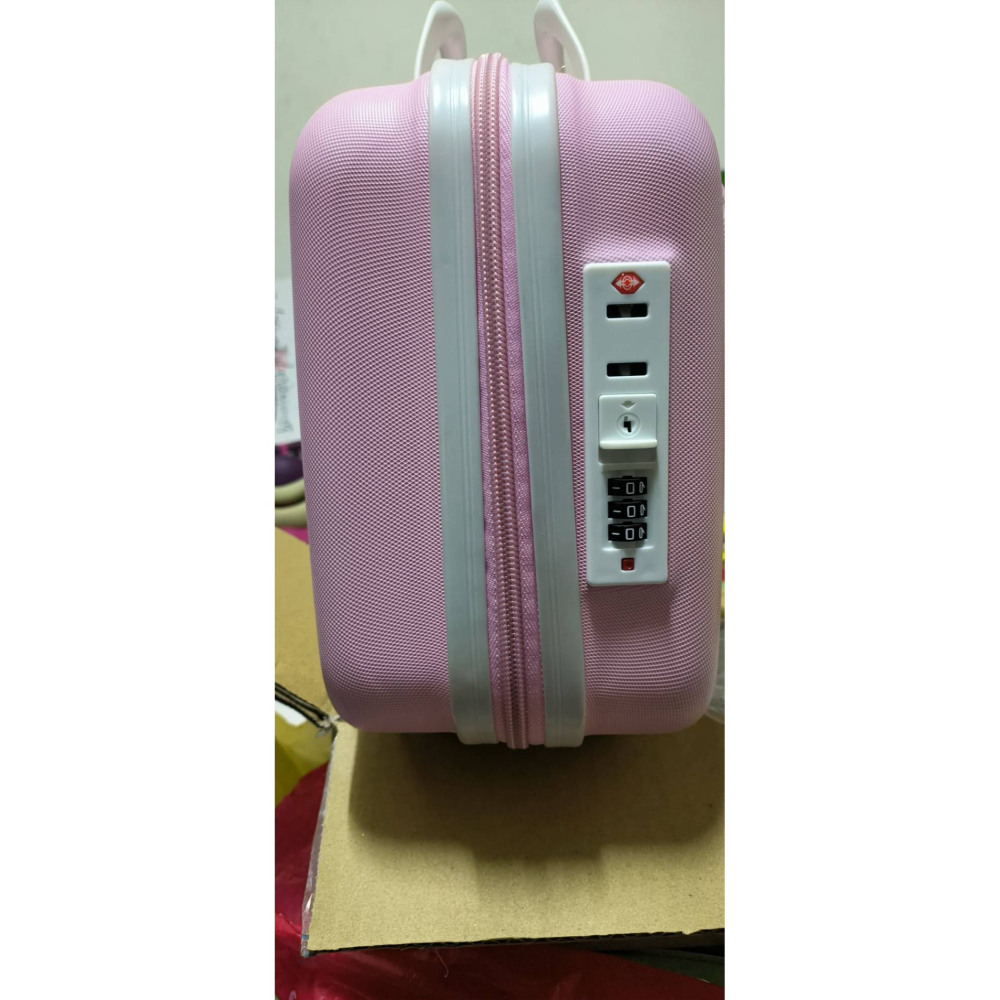 現貨拉拉熊白色手提，粉紅密碼鎖箱-細節圖3