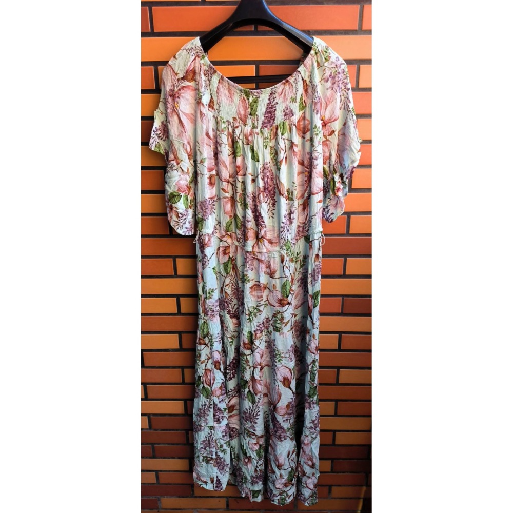 粉紅泡芙袖氣質洋裝-細節圖2