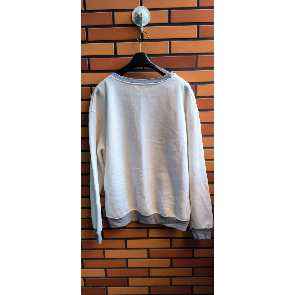 紅色oh刺繡，雙色長袖純棉休閒T-細節圖3