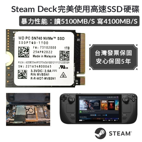 送工具台灣現貨5年保固rog steam deck 1tb 高速ssd 2230 2tb 改機WD