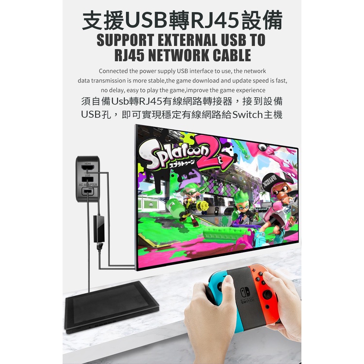 台灣保固2年 Switch oled 通用 二合一 影像 轉接 便攜 多功能 電視轉換 投影 TV 充電底座 充電器-細節圖8
