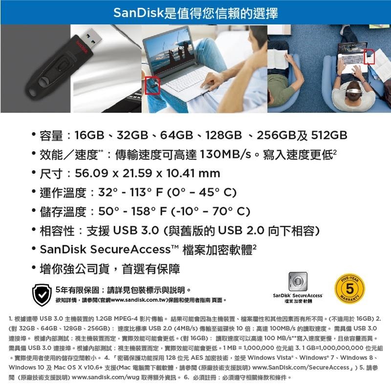 SanDisk Ultra USB 3.0 CZ48 512GB 高速隨身碟 (公司貨)-細節圖6